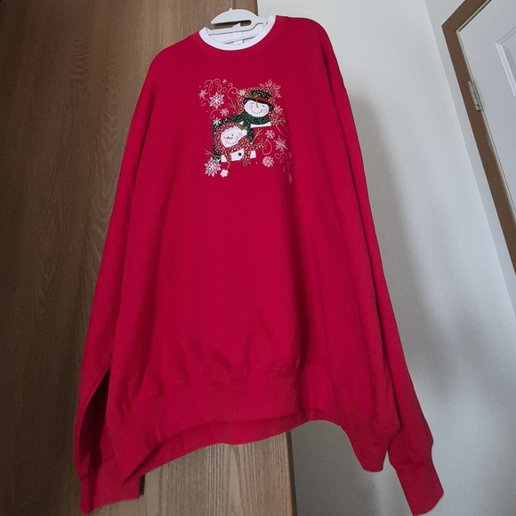 Decorated Originals Sweater Womens Size 3XL Snowman Patch Christmas Red Pullover - Picture 13 of 14